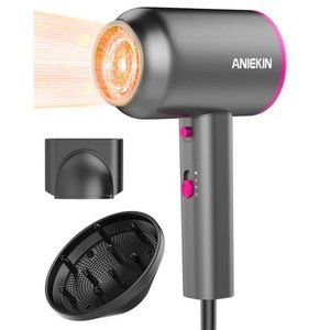 Hair Dryer with Diffuser, 1875W Ionic Blow Dryer, Professional Portable Dryers